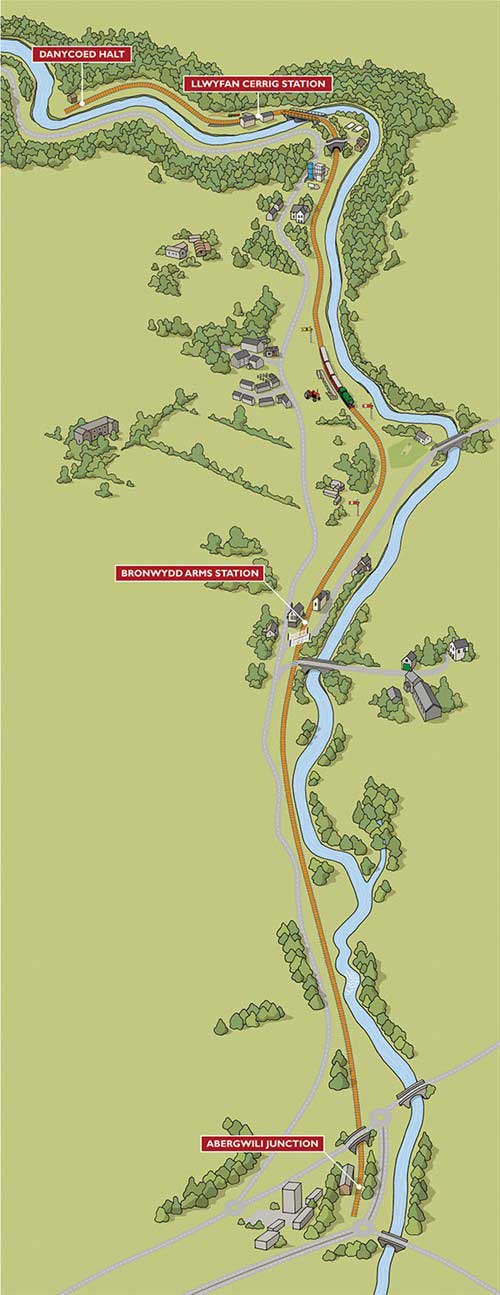 map of the Gwili Railway line