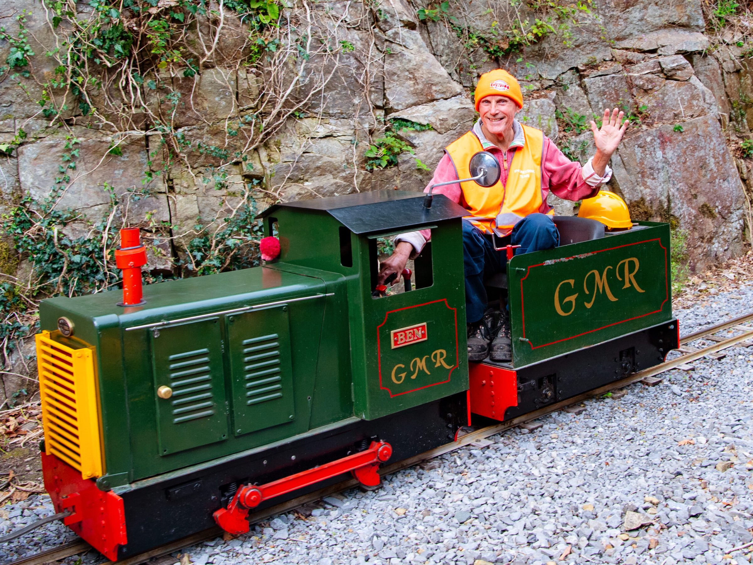 a toy train on a steel track